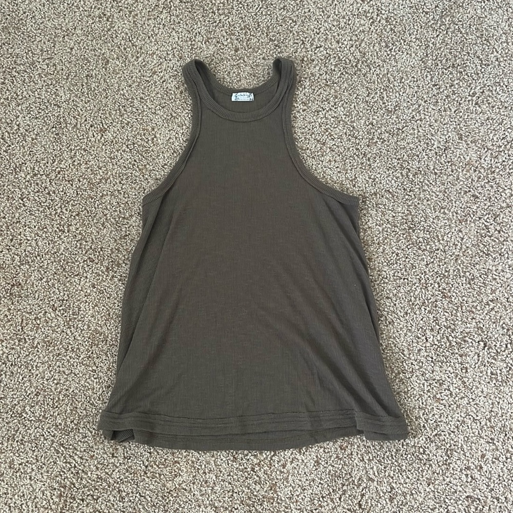 Free People Dark Green Tank Top XS